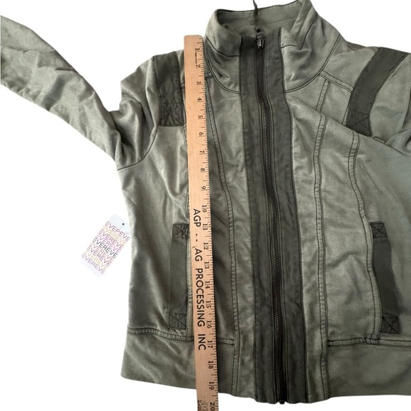 Marrakech Moto Style Olive Utility Jacket Size S Soft Cotton Stretch | NWT L35 - Picture 6 of 11